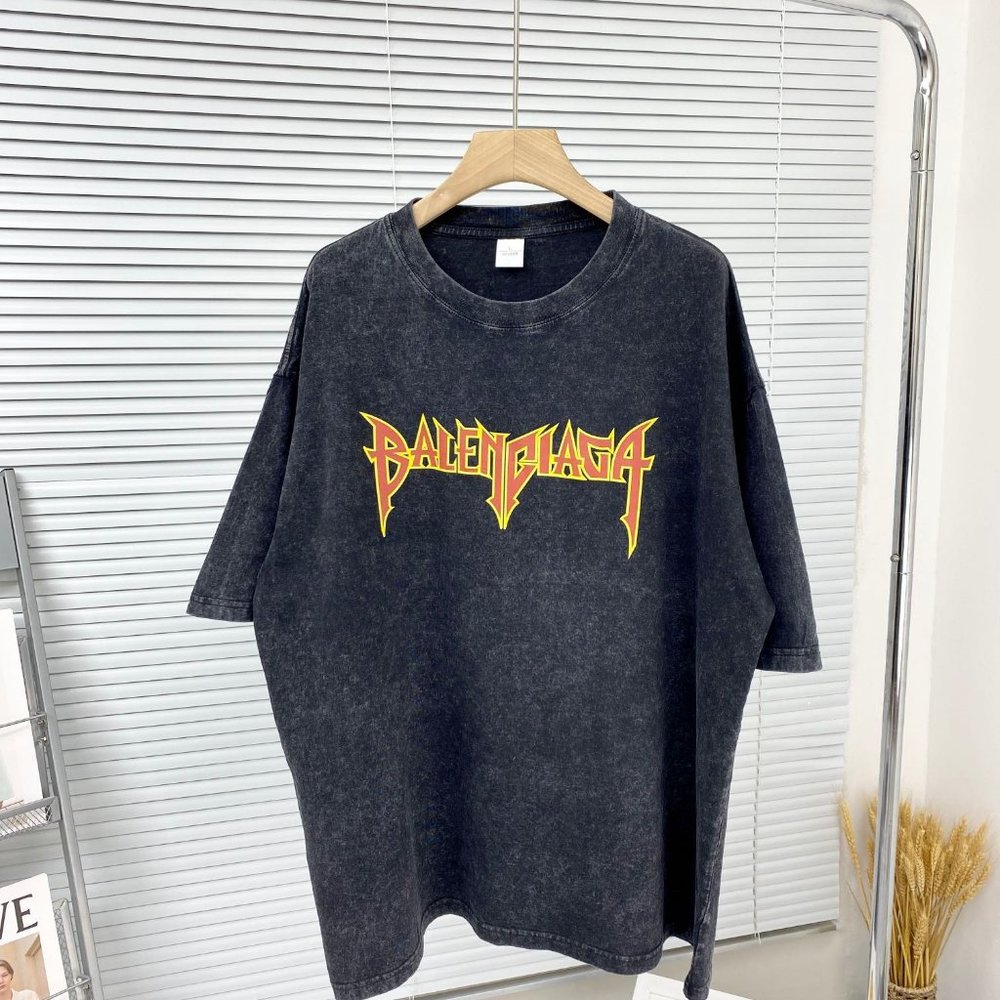 Balenciaga Lightning Monogram Wash Short Sleeve T-shirt